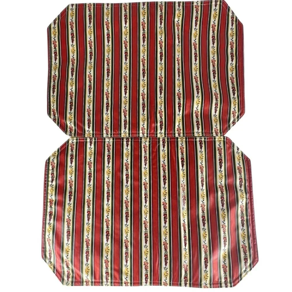 New Longaberger Basket Snapdragon Placemat May Series Reversible Stripe Set Of 2